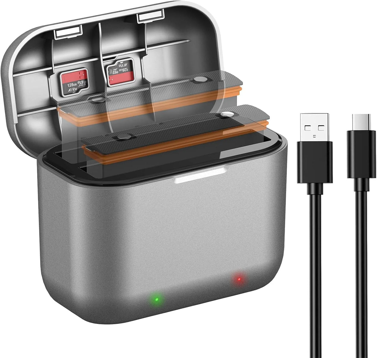 2 Batterie Da 2850mAh Per Insta360 X5 – Ricambio 1:1, 500+ Cicli, Con Custodia Antipolvere, USB-C
