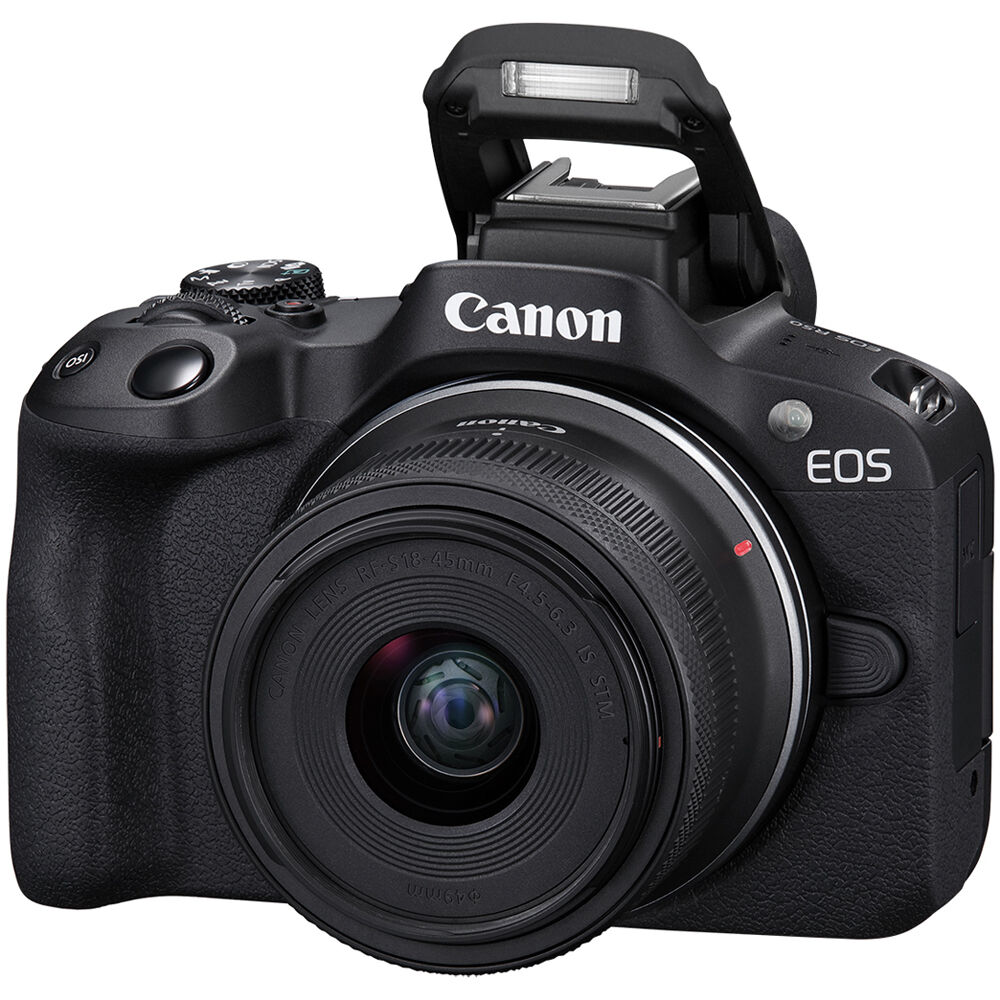 Canon EOS R50 Mirrorless Camera with 18-45mm Lens (Black) - The Camerashop