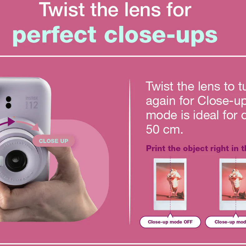 Fujifilm Instax Mini 12 Camera ( Clay White ) - The Camerashop