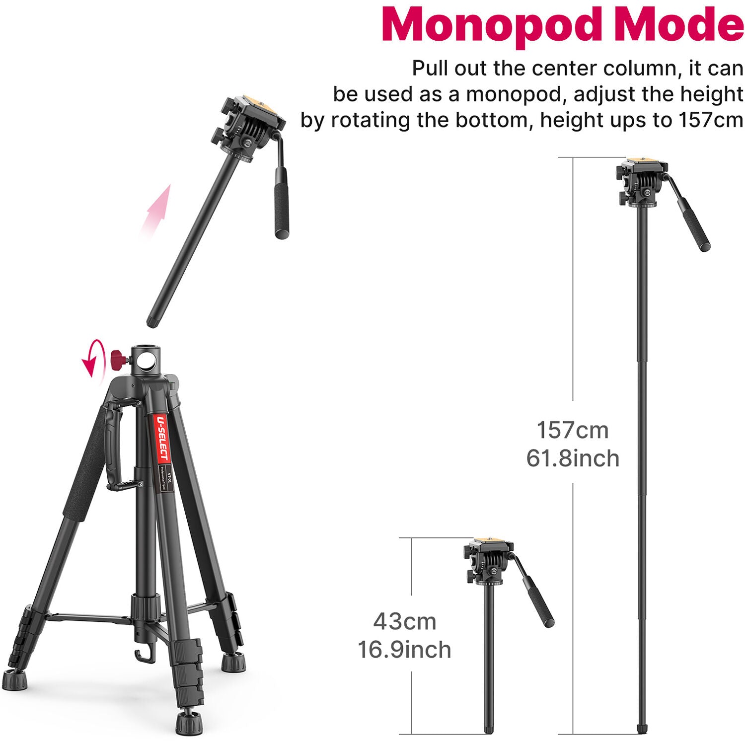 Ulanzi U-Select VT-02 Lightweight Portable Tripod ( Premium Quality ) - The Camerashop
