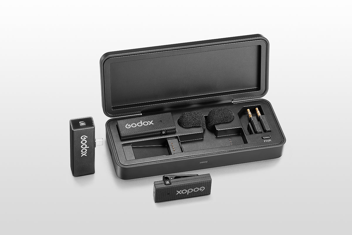 Godox MoveLink Mini UC 2-Person Wireless Microphone System for Cameras & Mobile Devices (2.4 GHz, Classic Black) - The Camerashop