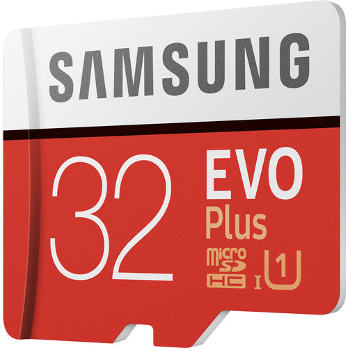 Samsung 32GB EVO Plus UHS-I microSDHC Memory Card with SD Adapter - The Camerashop
