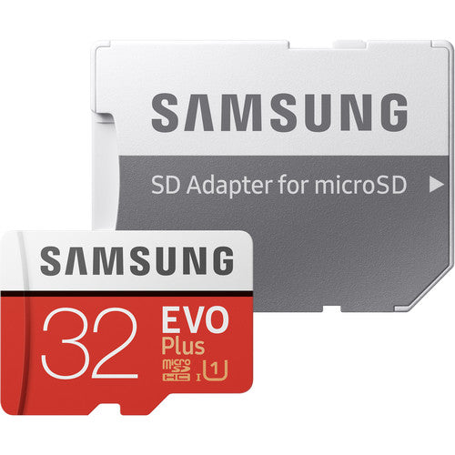 Samsung 32GB EVO Plus UHS-I microSDHC Memory Card with SD Adapter - The Camerashop