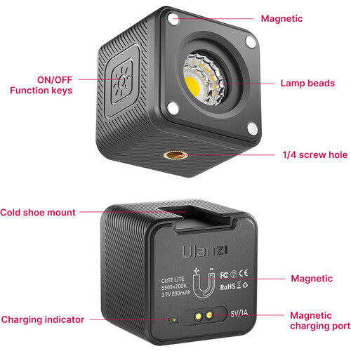 Ulanzi L2 RGB COB Cute Waterproof Video LED Light - The Camerashop