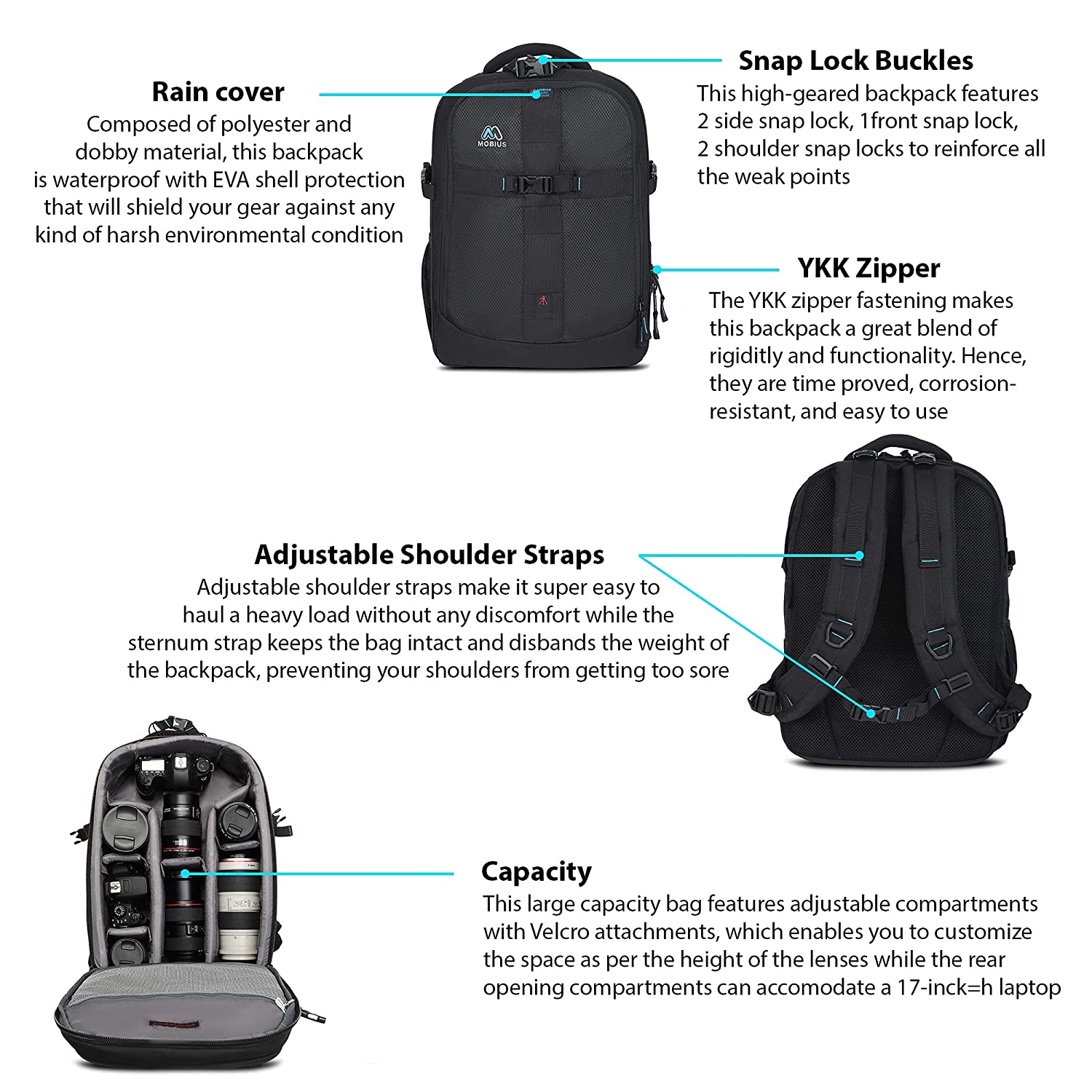 Mobius Trendsetter Mark2 Dslr Camera Backpack (Black) - The Camerashop