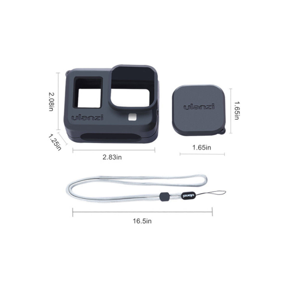 ULANZI G8-3 SILICONE PROTECTIVE COVER HOUSING CASE WITH LANYARD & LENS CAP COMPATIBLE FOR GOPRO HERO 8 BLACK ACTION CAMERA - The Camerashop