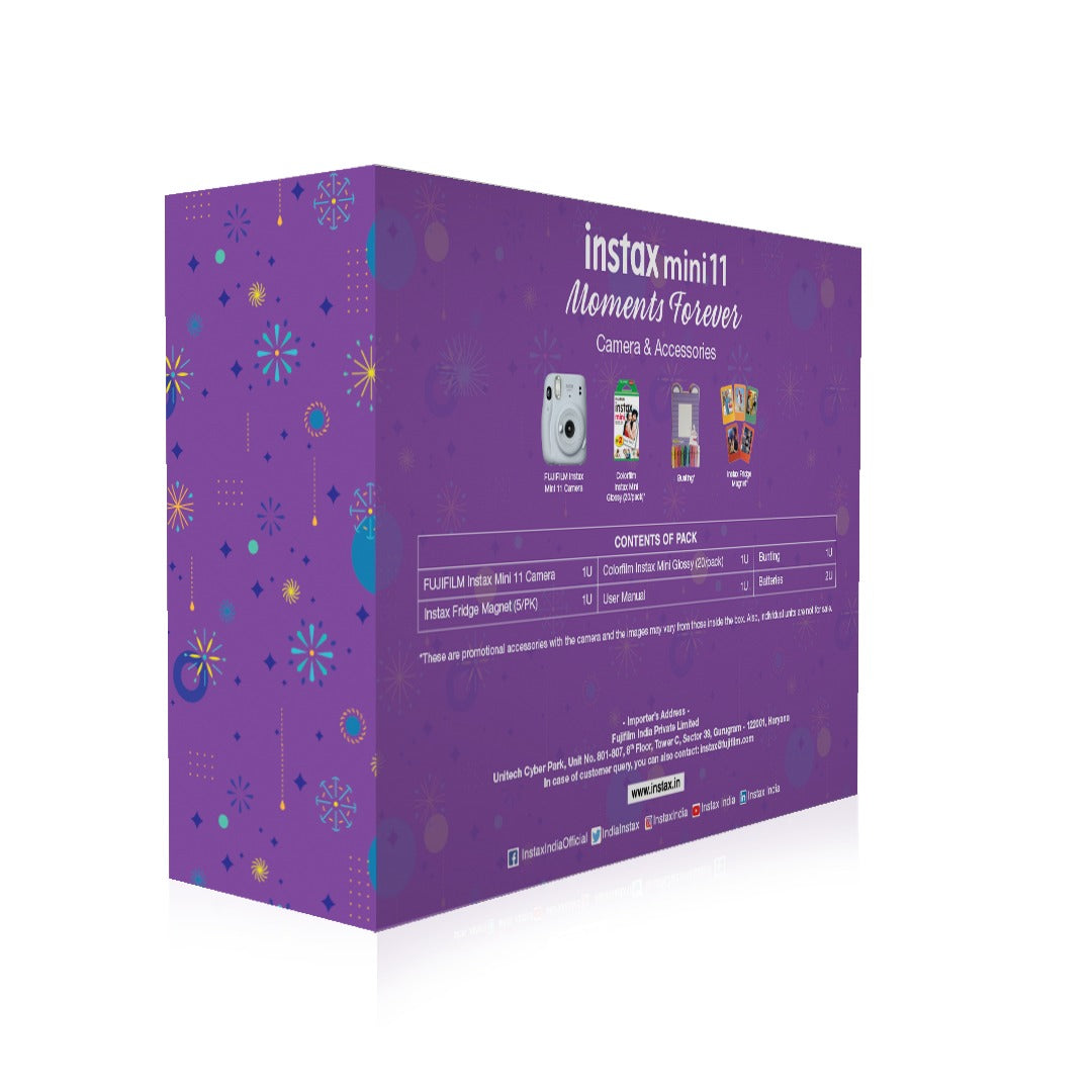 Fujifilm Instax Mini 11 Camera (Moments Box) Lilac Purple - The Camerashop