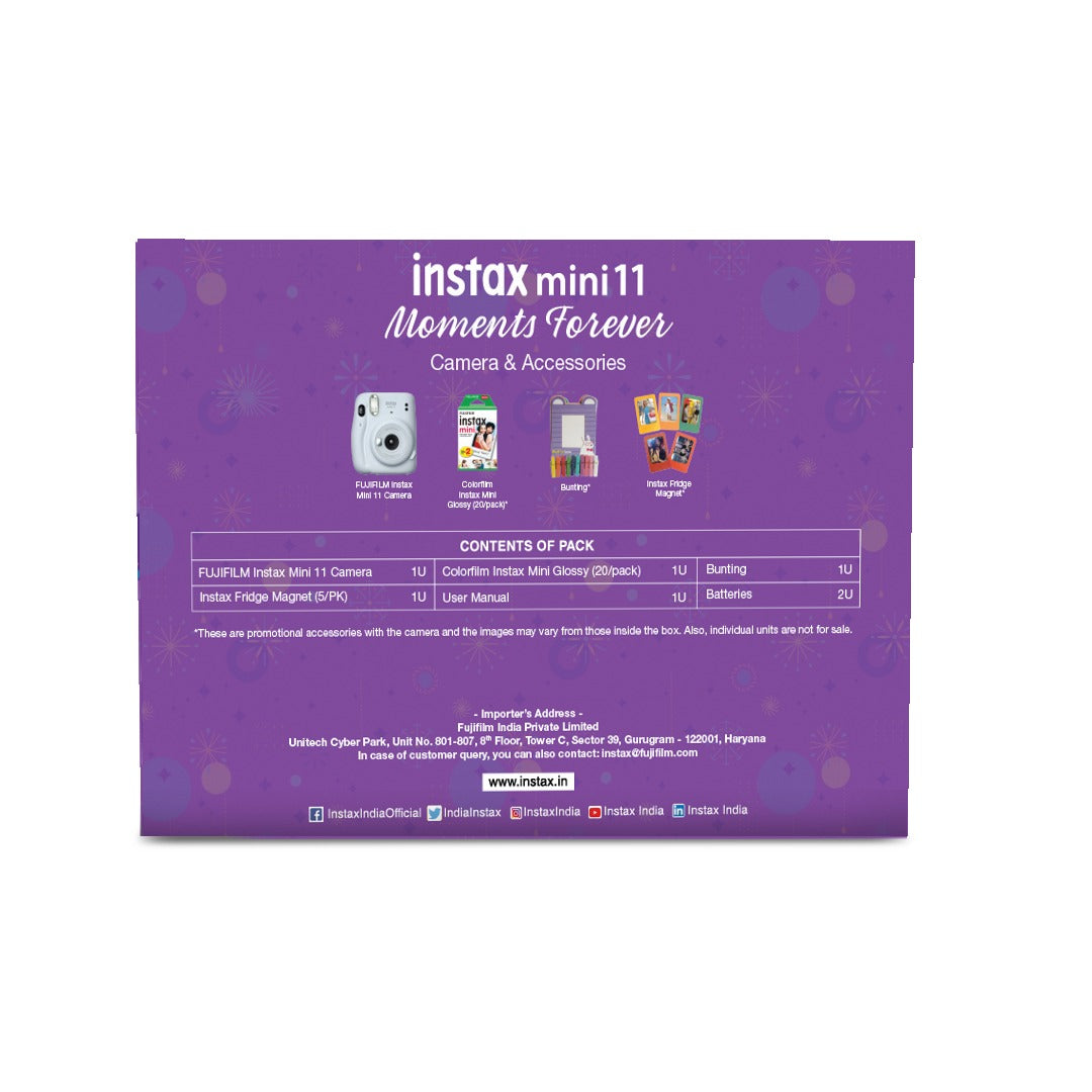 Fujifilm Instax Mini 11 Instant Camera (Blush Pink) Moments Box with 20 Shots - The Camerashop