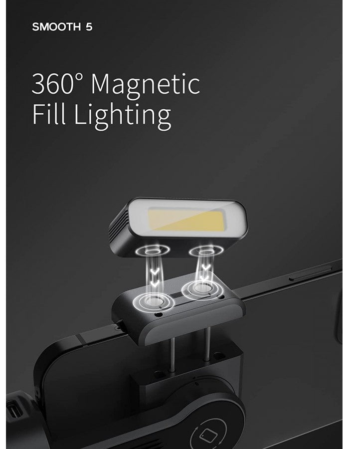 Zhiyun Smooth 5 Combo Smartphone Gimbal Stabilizer 3-Axis Handheld Gimbal with Grip Tripod, LED Fill Light for Vlog, iPhone, Android - The Camerashop