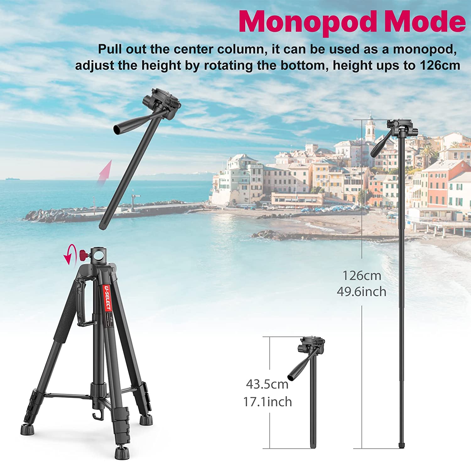 Ulanzi VT-01 Camera Tripod Multifunctional Portable Tripod Stand for DSLR / Mirrorless Cameras - The Camerashop