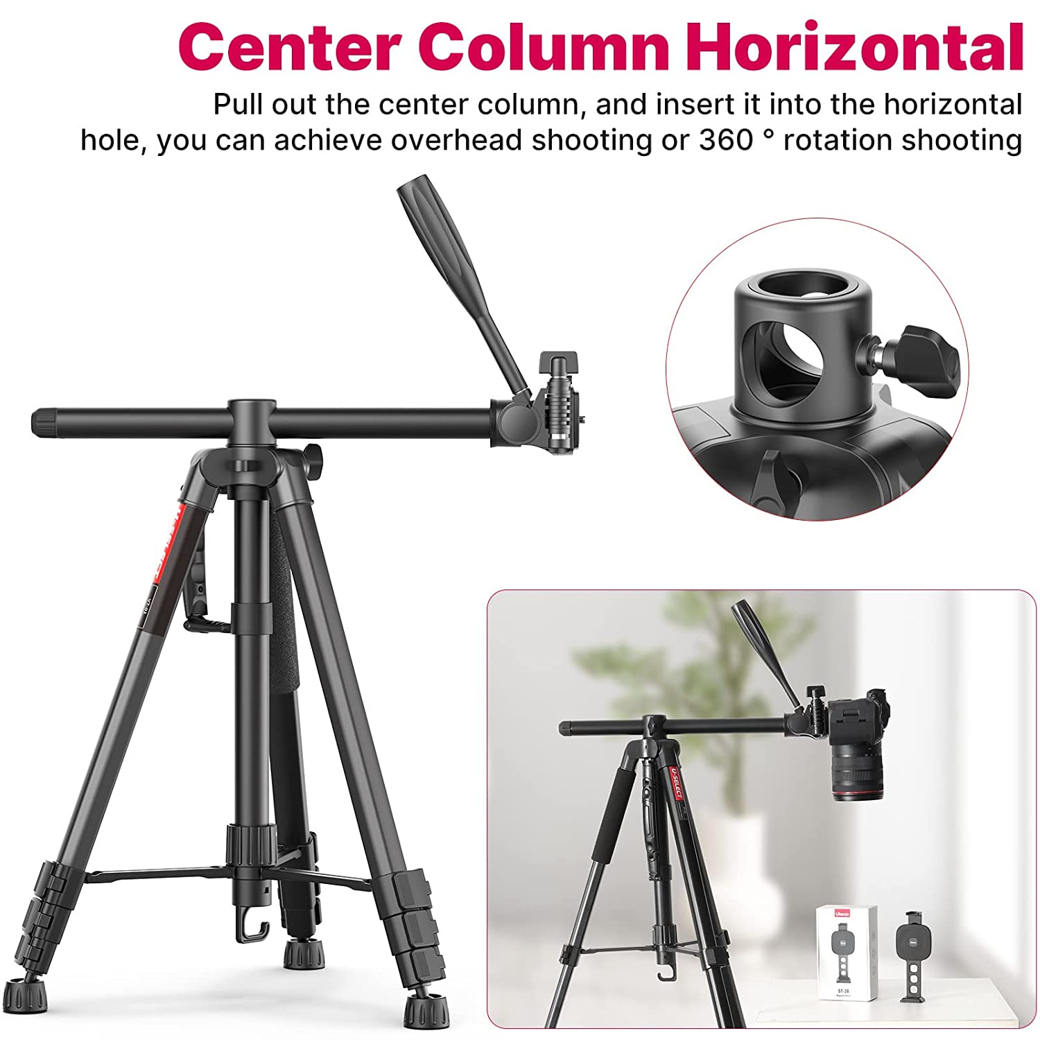 Ulanzi VT-01 Camera Tripod Multifunctional Portable Tripod Stand for DSLR / Mirrorless Cameras - The Camerashop