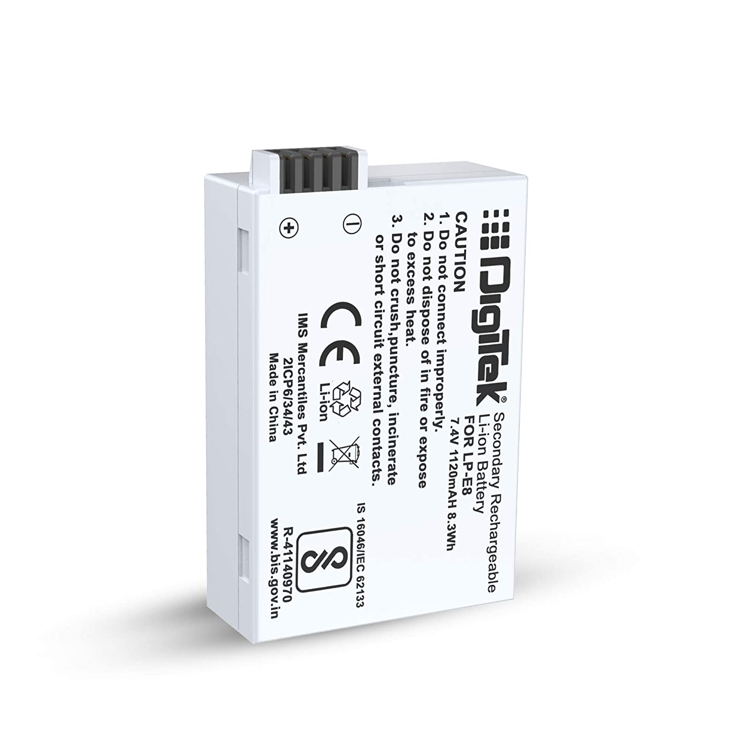 Digitek (LP-E8) 1120mAh Rechargeable Li-ion Batteries for Canon Camera and Digital Camcorders - The Camerashop