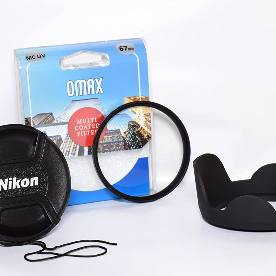 Omax Accessories Kit for Nikon Coolpix P900 /P950 incudes MC UV Filter, Lens Cap & Lens Hood - The Camerashop