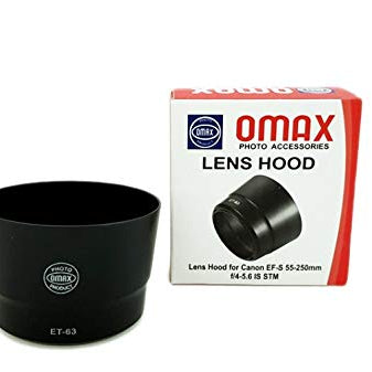 Omax Replacement ET-63 Lens Hood for Canon EF-S 55-250MM F/4-5.6 STM Lens - The Camerashop