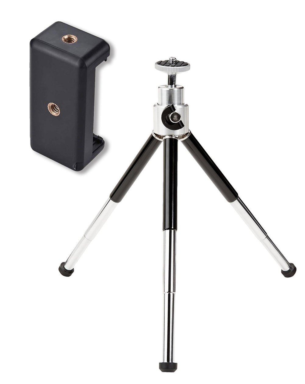Omax Table top Metallic Mini Tripod with Mobile Adapter for Compact cameras & mobiles (TT-01) - The Camerashop