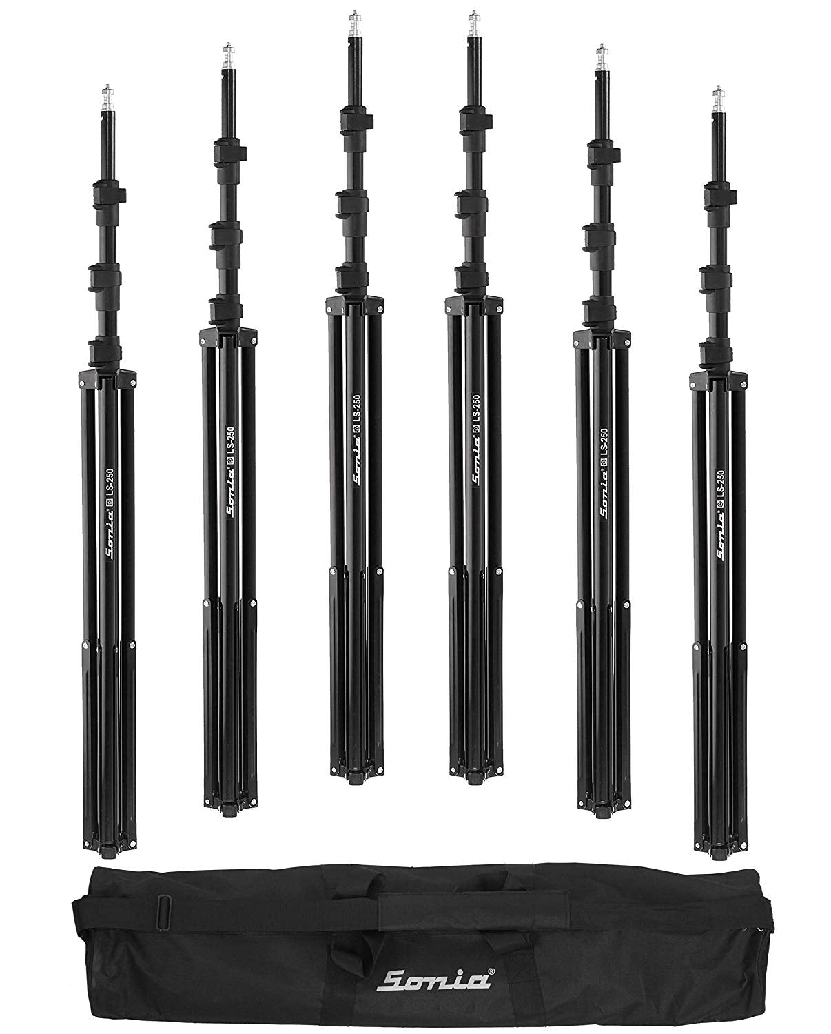 Sonia 9 Feet Photography Light Stand LS250 Pack of 6 - The Camerashop