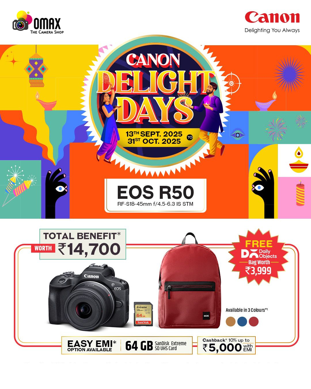 Canon EOS R50 Mirrorless Camera with 18-45mm Lens (Black) – The