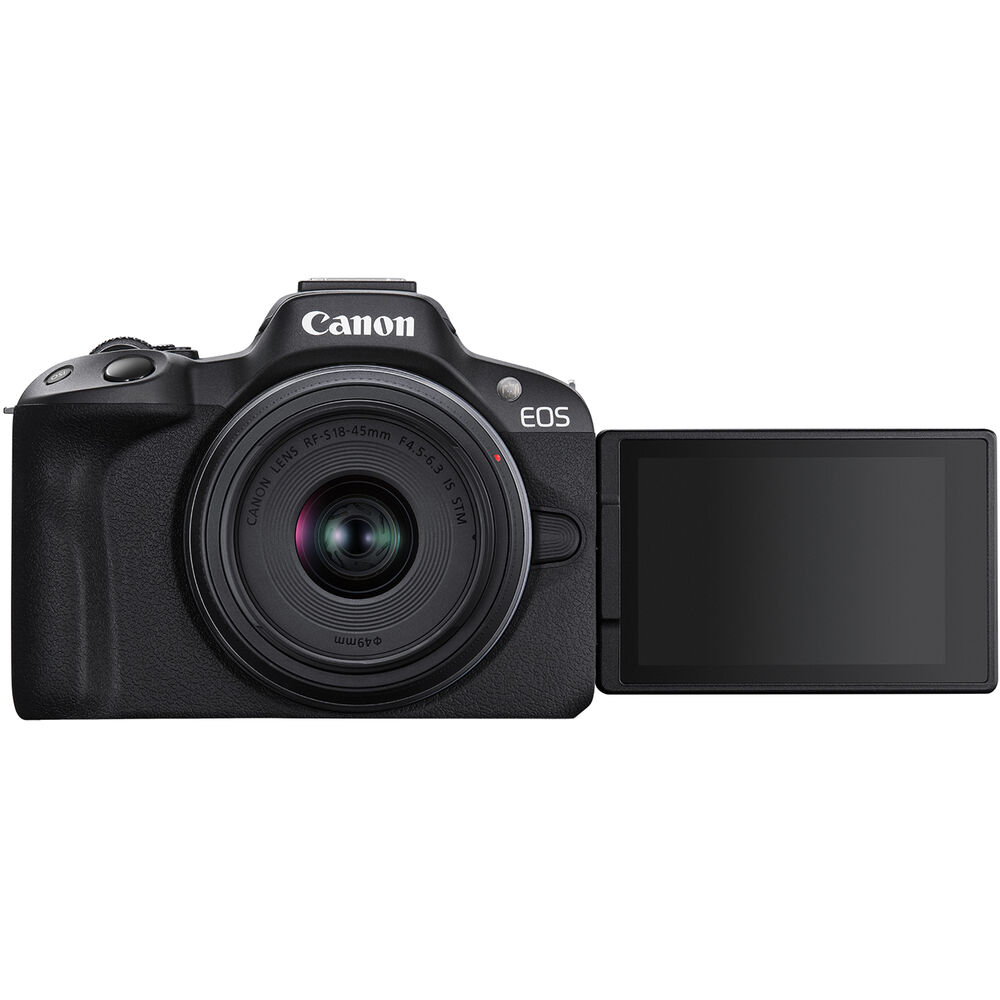 Canon EOS R50 Mirrorless Camera with 18-45mm and 55-210mm Lenses (Black) - The Camerashop
