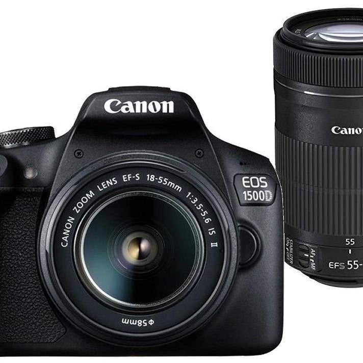 Canon EOS 1500D 24.1MP DSLR Camera with 18-55 and 55-250mm is II Lens - The Camerashop
