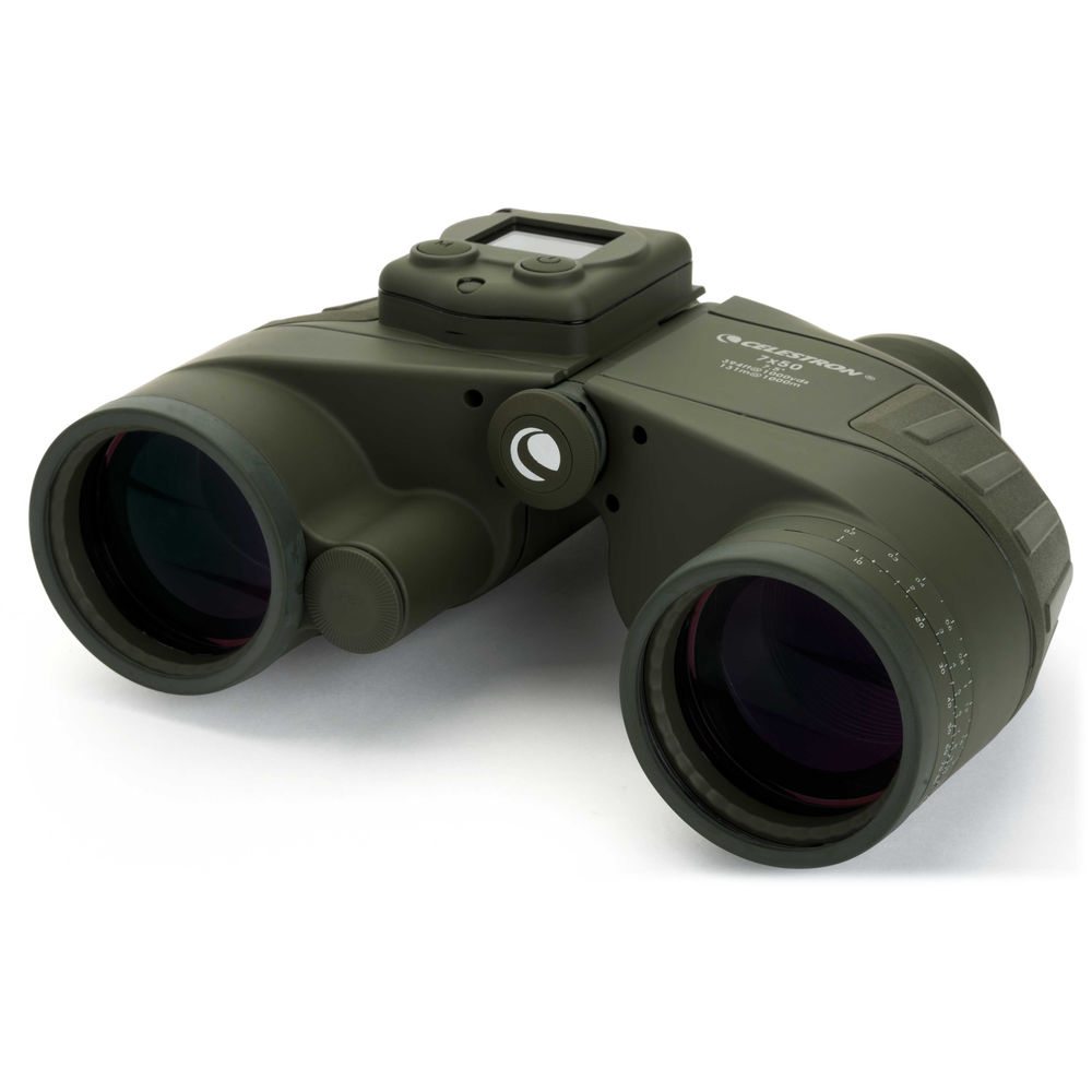 Celestron 71422 Cavalry 7x50 GPS Binocular (Olive Green) - The Camerashop