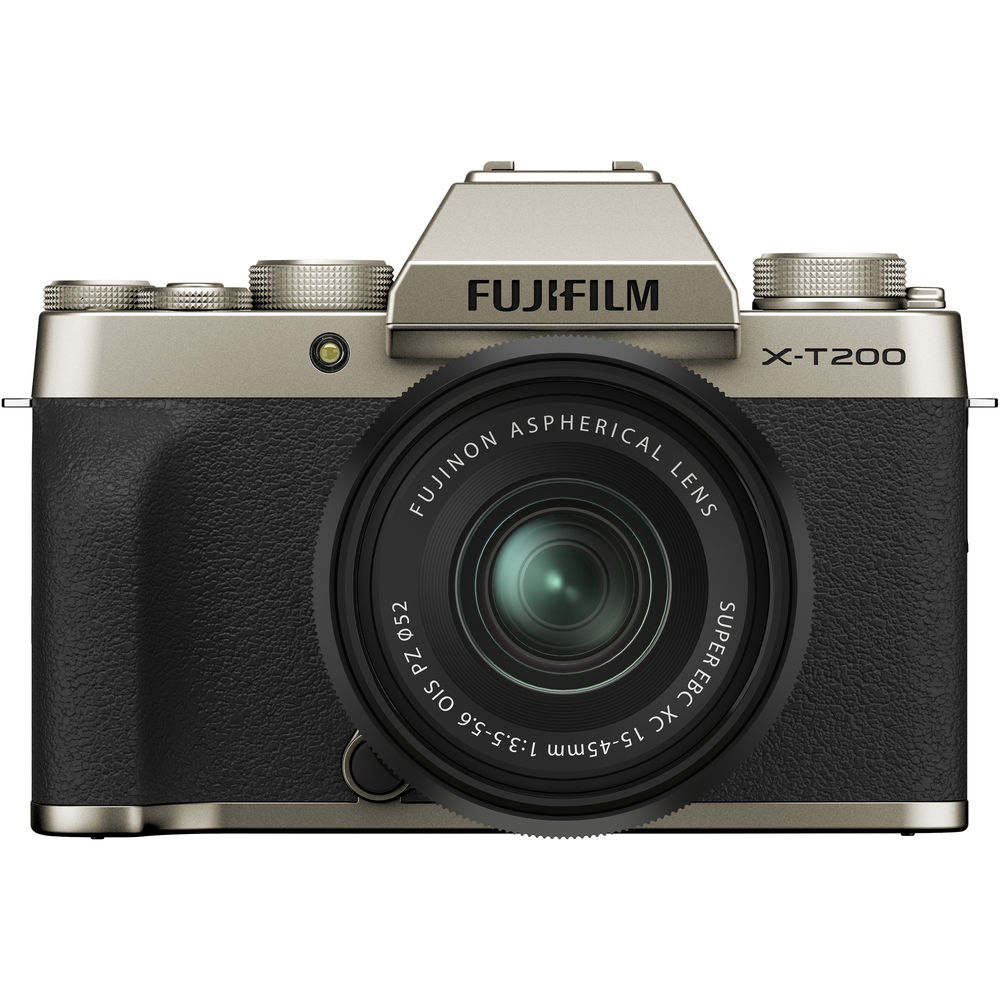 Fujifilm XT-200 mirrorless digital camera with 15-45mm Lens Kit (Champagne Gold) - The Camerashop