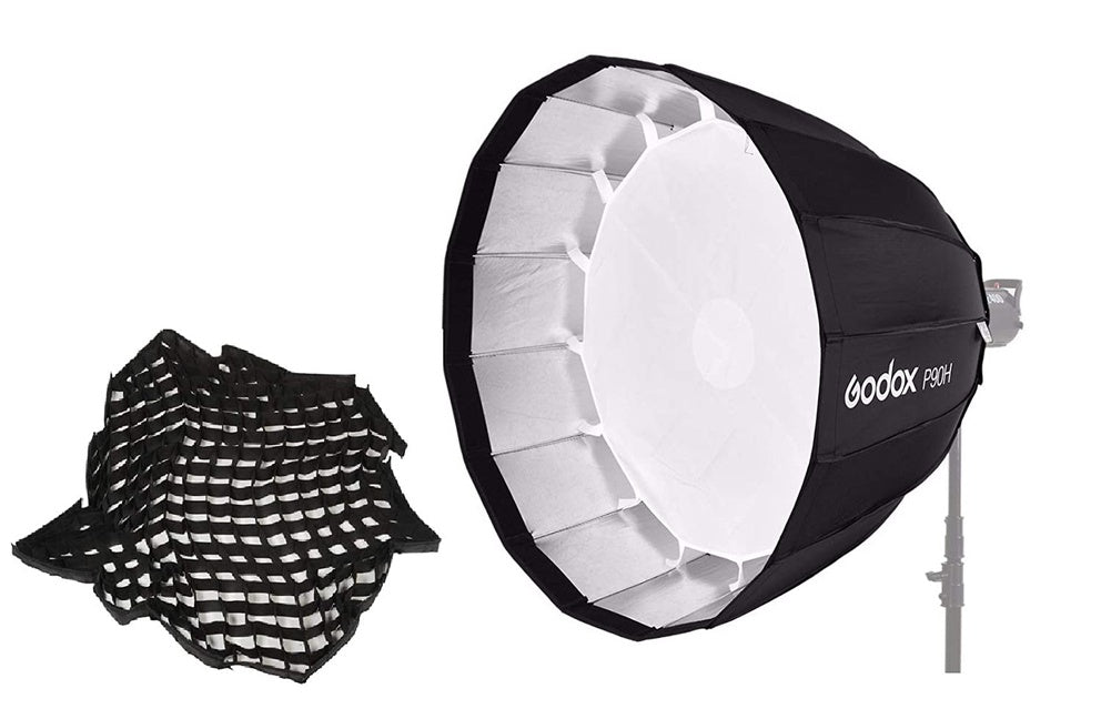 Godox P90HE Parabolic Softbox 90cm High-Temperature Resistant For Elinchrom Mount - The Camerashop