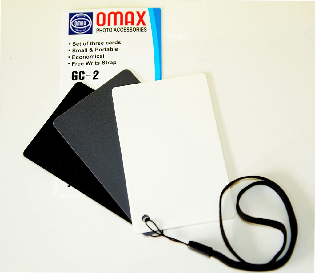 Omax GC-2 3 in 1 Digital Grey Card and White Balance Card Se - The Camerashop