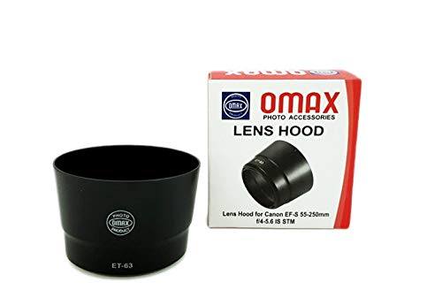 Omax Replacement ET-63 Lens Hood for Canon EF-S 55-250MM F/4-5.6 STM Lens - The Camerashop
