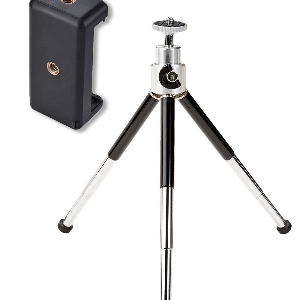 Omax Table top Metallic Mini Tripod with Mobile Adapter for Compact cameras & mobiles (TT-01) - The Camerashop