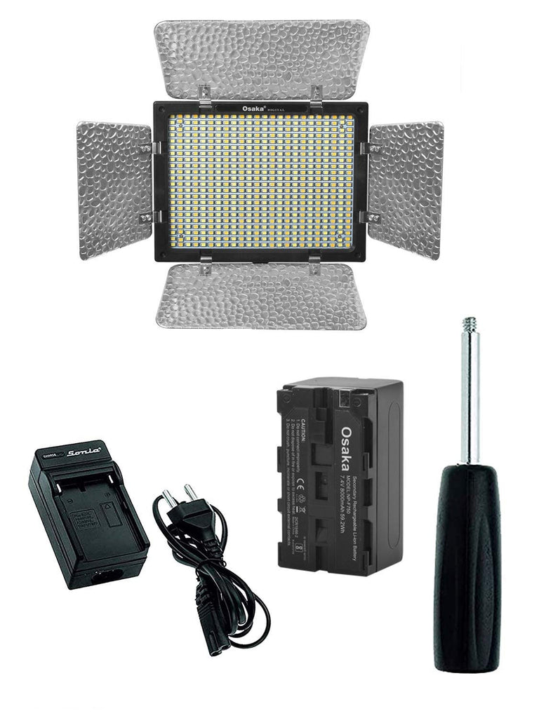 Osaka Bi-Color Dimmable LED Video Light OS 300 Mark III with Battery and Charger - The Camerashop