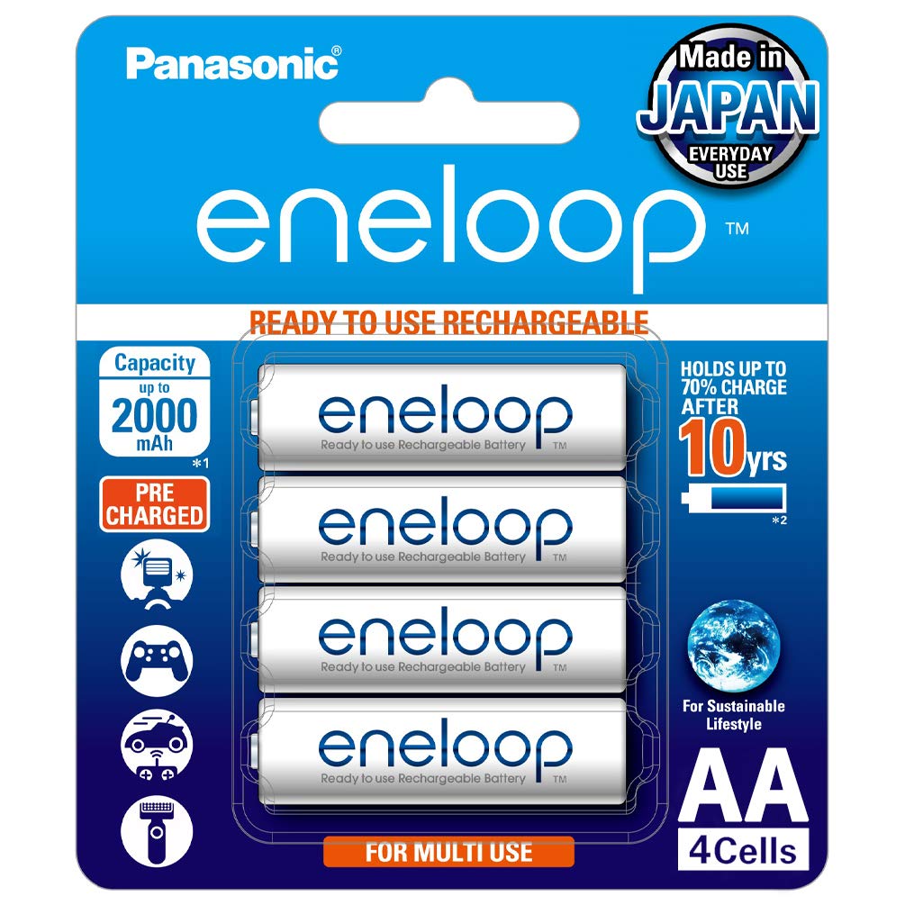 Panasonic eneloop AA Rechargeable Battery, Pack of 4 - The Camerashop