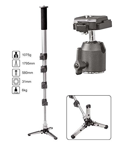 Sonia Monopod Pro-111 with Self Standing Legs & TH4 Ball Head - The Camerashop