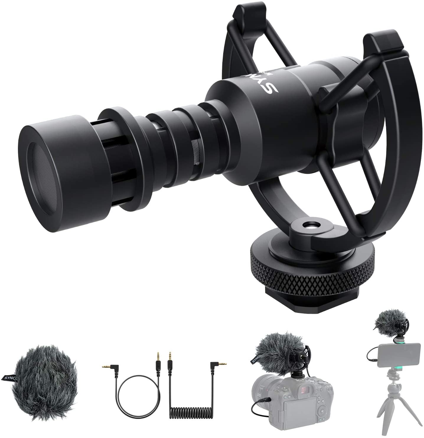 Synco Mic-M1S On-Camera Shotgun Mic Video Microphone with Shock Mount Windshield for DSLR, Camera, Smartphone, Camcorder, Audio Mixer, Recorder, PC - The Camerashop